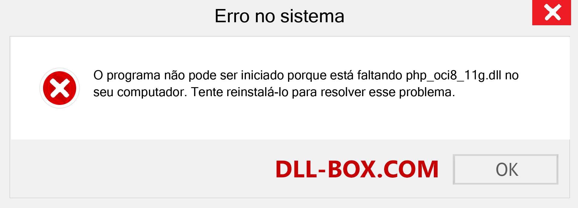 Arquivo php_oci8_11g.dll ausente ?. Download para Windows 7, 8, 10 - Correção de erro ausente php_oci8_11g dll no Windows, fotos, imagens